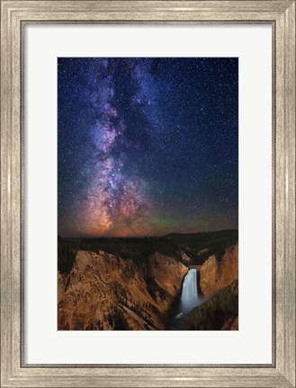 Framed Milky Way Yellowstone Falls Print