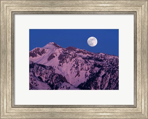 Framed Moonrise over Wasatch Print