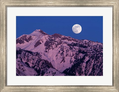 Framed Moonrise over Wasatch Print