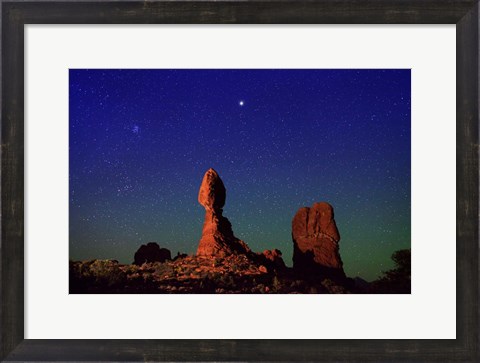 Framed Stars over Balanced Rock Print