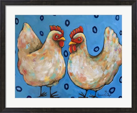 Framed Hens Print