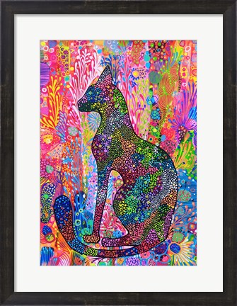 Framed Cat Sillouette 2 Print