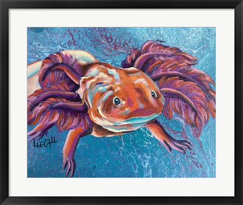 Framed Axolotl - Mushroom Print