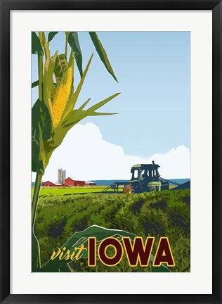 Framed Visit Iowa Print