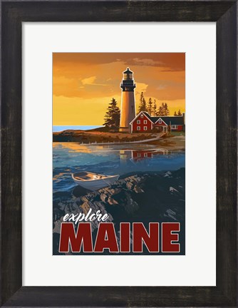 Framed Explore Maine Print