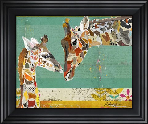 Framed Giraffe and Calf Print