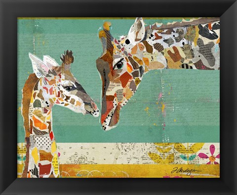 Framed Giraffe and Calf Print