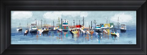 Framed Marina In The Fog Print