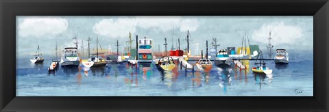 Framed Marina In The Fog Print