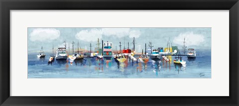 Framed Marina In The Fog Print