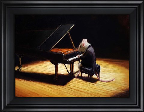 Framed Little Pianist Print
