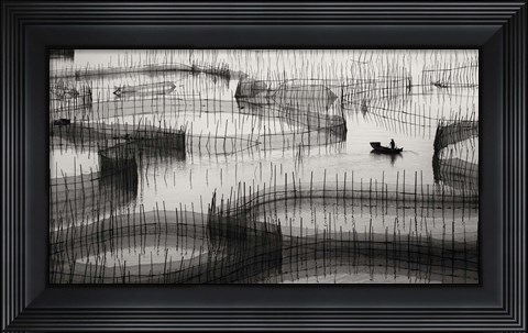 Framed Waiting For The Catch Print