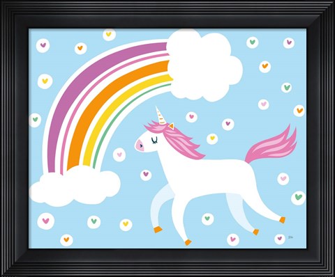 Framed Happy Unicorn Print