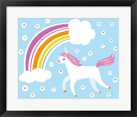 Framed Happy Unicorn Print