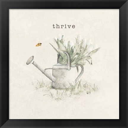 Framed Garden Watering Can Print