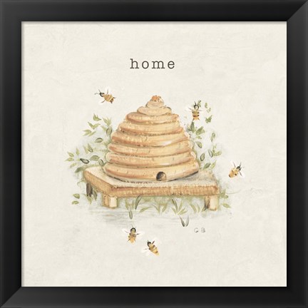 Framed Garden Bees Print