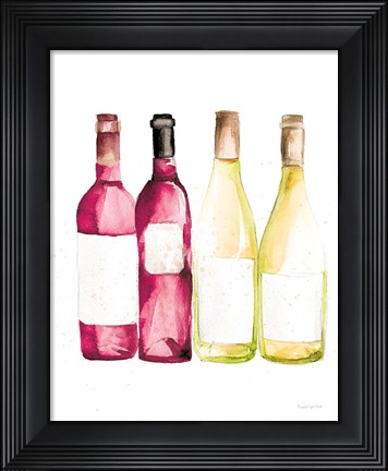 Framed Pop the Cork III Red and White Wine Print