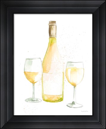 Framed Pop the Cork II White Wine Print