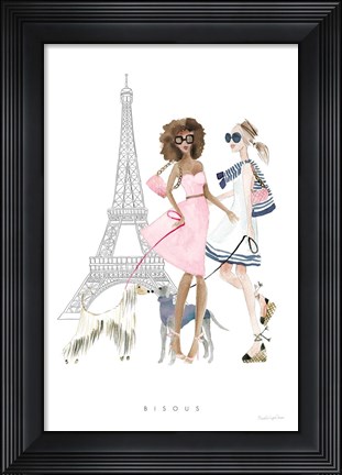 Framed Paris Girlfriends I Pastel Print