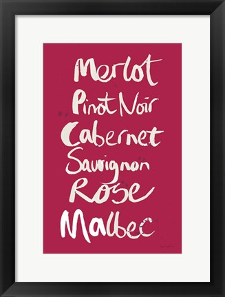 Framed Pop the Cork Wine Words I Print