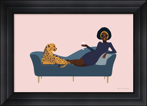 Framed Wild Lounge I Rose Pink Print