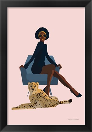 Framed Wild Lounge II Rose Pink Print