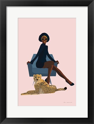 Framed Wild Lounge II Rose Pink Print