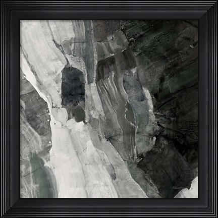 Framed Rocky Ravine BW Print