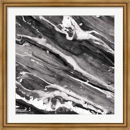 Framed Going with the Flow III BW Print