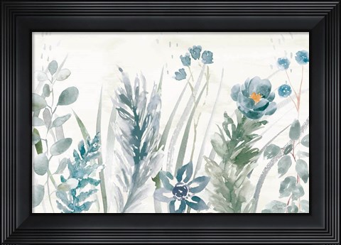 Framed Boho Garden I No Butterflies Blue Print