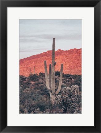 Framed Sunsets and Saguaros I Print