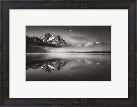 Framed Moonset on McGown Peak Print