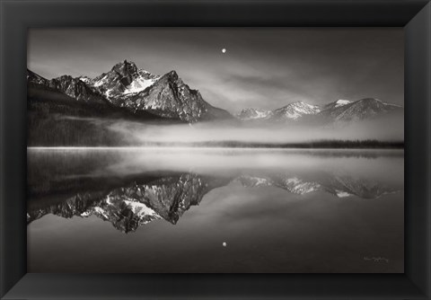 Framed Moonset on McGown Peak Print