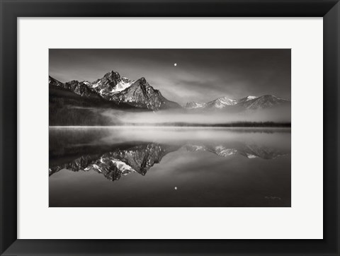 Framed Moonset on McGown Peak Print