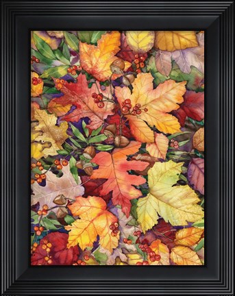 Framed Leaves and Acorns Print