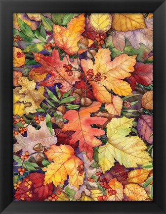 Framed Leaves and Acorns Print