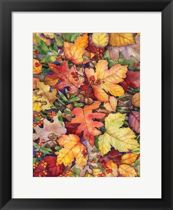 Framed Leaves and Acorns Print