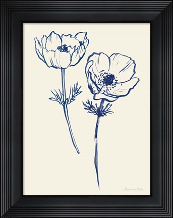 Framed Ink Anemones I Print