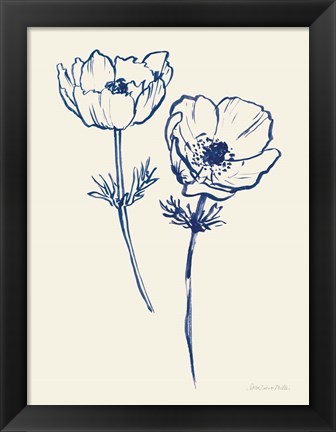 Framed Ink Anemones I Print