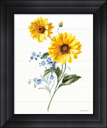 Framed Bees and Blooms Flowers V Print