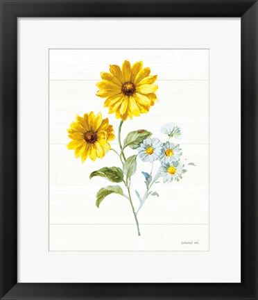 Framed Bees and Blooms Flowers IV Print