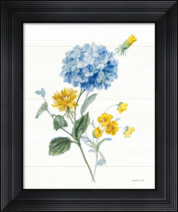 Framed Bees and Blooms Flowers III Print