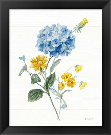 Framed Bees and Blooms Flowers III Print