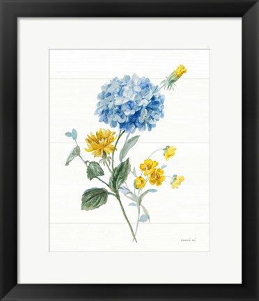 Framed Bees and Blooms Flowers III Print