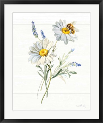 Framed Bees and Blooms Flowers II Print