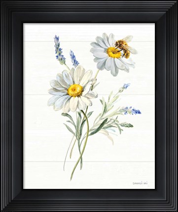 Framed Bees and Blooms Flowers II Print