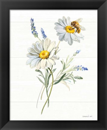 Framed Bees and Blooms Flowers II Print