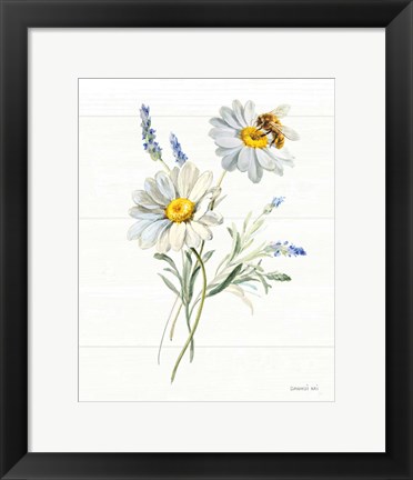 Framed Bees and Blooms Flowers II Print