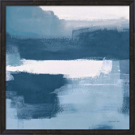 Framed Escalante Mood Blue and White Sq Print