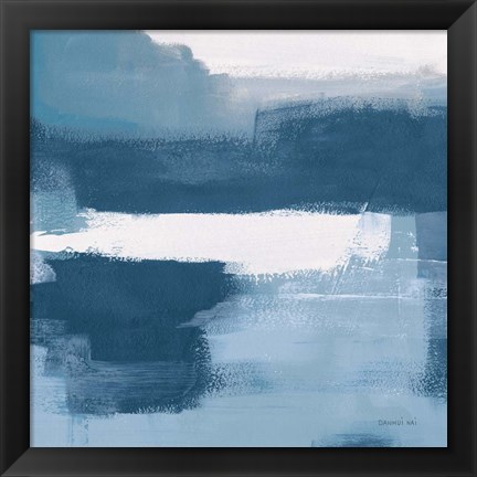 Framed Escalante Mood Blue and White Sq Print